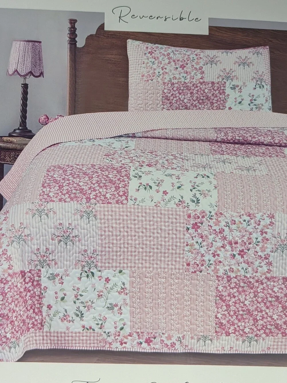 Gunne Sax Jessica McClintock Floral Cottagecore Pink Patchwork Quilt Twin Colleg